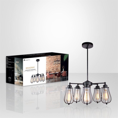 Xtricity - Pendant Light, 18.8 '' Width, From The Broadway Collection, Black