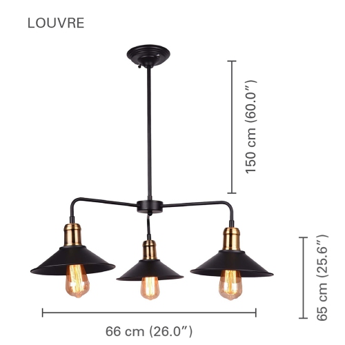 Xtricity - Pendant Light, 25.9 '' Width, From The Louvre Collection, Black