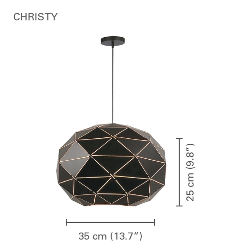 Xtricity - Pendant Light, 13.77 '' Width, From The Christy Collection, Black