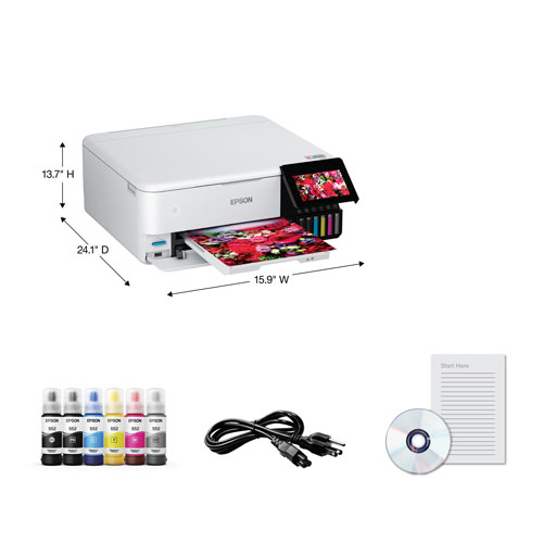 Imprimante jet encre tout-en-un sans fil avec réservoir d'encre géant EcoTank Photo ET-8500 d'Epson