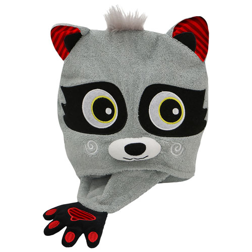 Serviette éponge moelleuse à capuchon pour enfants de ZOOCCHINI - 2 ans et plus - Raton laveur