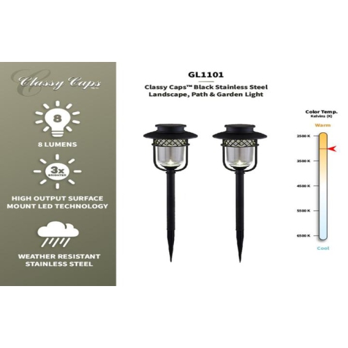 Classy Caps Black Stainless Steel Landscape, Path & Garden Light GL1101