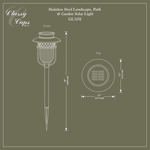 Classy Caps Black Stainless Steel Landscape, Path & Garden Light GL1101