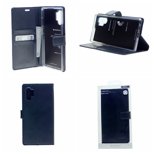 TopSave Goospery BlueMoon Card Slot With Magnetic Clip Leather Folio Wallet Flip Case For Samsung A32 5G, Navy Blue