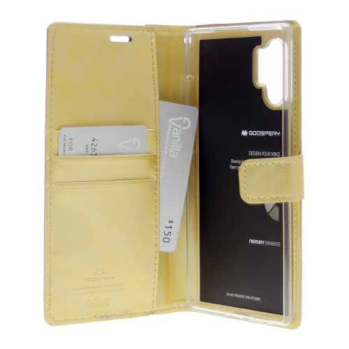 TopSave Goospery BlueMoon Card Slot With Magnetic Clip Leather Folio Wallet Flip Case For Samsung A32 5G, Gold