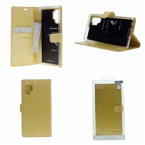 TopSave Goospery BlueMoon Card Slot With Magnetic Clip Leather Folio Wallet Flip Case For Samsung A32 5G, Gold