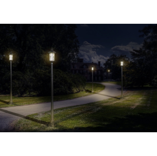 Classy Caps Black Aluminum Lamp Post Base LPB59