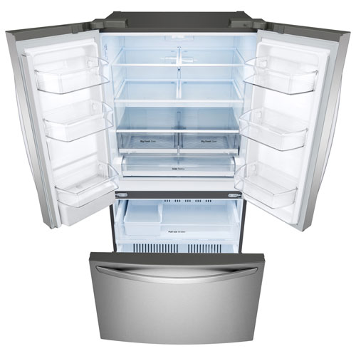 LG 36" 29 Cu. Ft. French Door Refrigerator with Water Dispenser (LRFWS2906S) - Stainless Steel