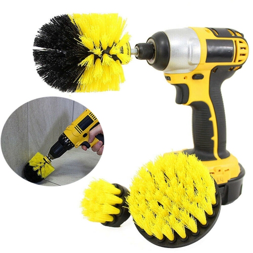 3pcs Electric Drill Cleaning Brush Head, Circular Brush, Dust Removal Brush  For Cleaning Cars, Boats, Seats, Carpets, Interior Decorations, Bathroom  Grout, Floors And Tiles