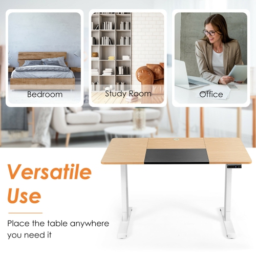 Gymax Electric 55''x28'' Standing Desk Sit Stand Height Adjustable Splice Board