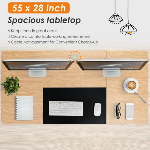 Gymax Electric 55''x28'' Standing Desk Sit Stand Height Adjustable Splice Board