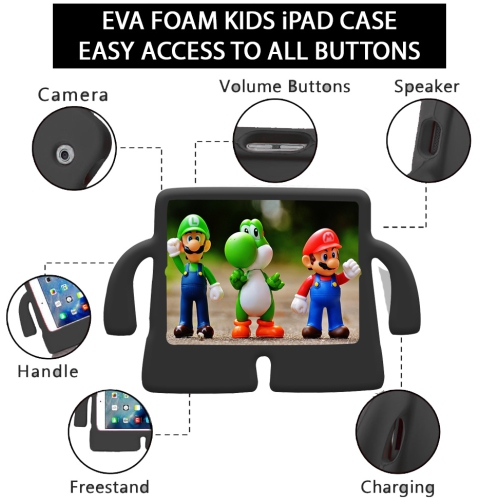 XCRS Kids Case Apple iPad 10.2-inch 9th Gen, 8th Gen (2020), 7th Gen (2019), Light Weight, Handle Friendly Cover with Free-Stand, Durable, Kids EVA