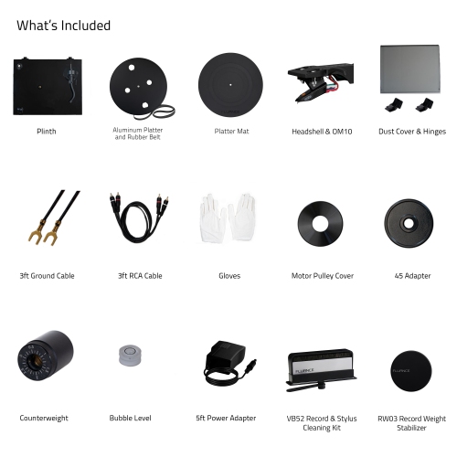Fluance RT82 Reference Vinyl Turntable Record Player with Record Weight and Vinyl Cleaning Kit