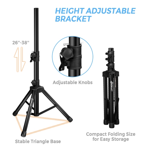 Système de haut-parleurs portatifs à 2 voies de 1600 W avec microphone de Gymax