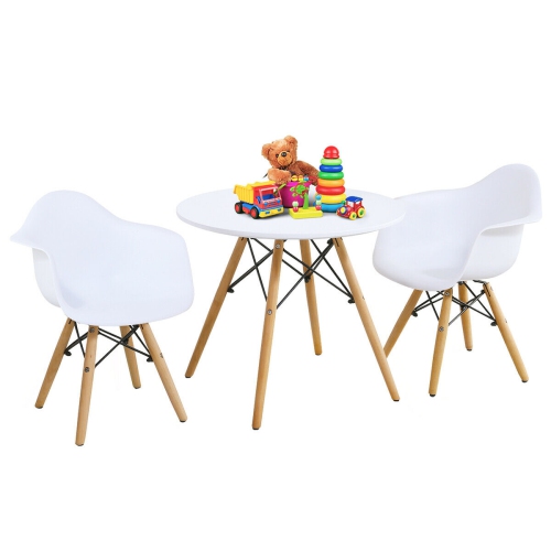 Gymax 3 Piece Kids Round Table Chair, Best Table And Chair For 2 Year Old