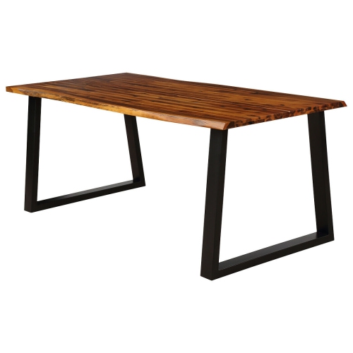 Gymax Rectangular Acacia Wood Dining Table Rustic Indoor &Outdoor Furniture