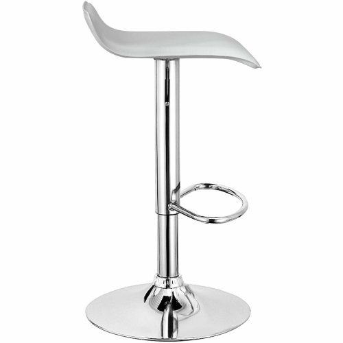 Gymax Set of 4 Swivel Bar Stool PU Leather Adjustable Kitchen Counter Bar Chair White