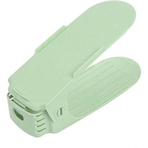 ISTAR  Shoe Slots Organizer, Adjustable Shoe Stacker Space Saver, Double Deck Shoe Rack Holder for Closet Organization Light Pack Of 12 In Green