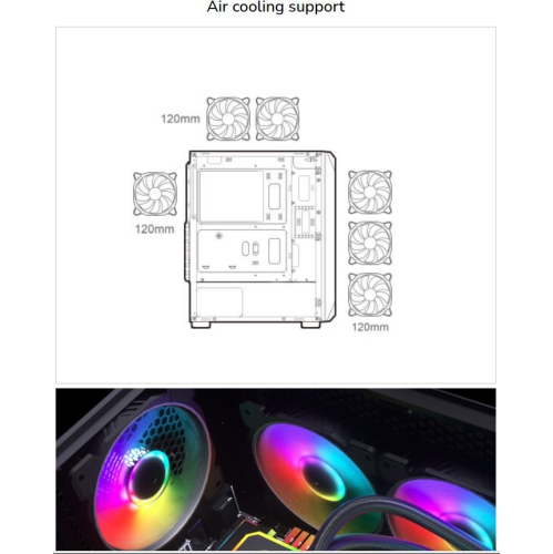 MX410 Mesh-G RGB PC Gaming Case Mid Tower|Mini ITX/Micro ATX/ATX|Cable Management|Tempered Glass Left Side Panel|Black