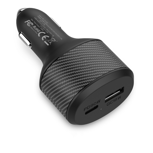 Stimula Lifestyle 108W 2 Port USB-C USB-A & QC 3.0 USB MacBook Pro iPad Pro AirPod Pro iPhone 10 11 12 13 14 15 16 17 Quick Charge Cigarette Car