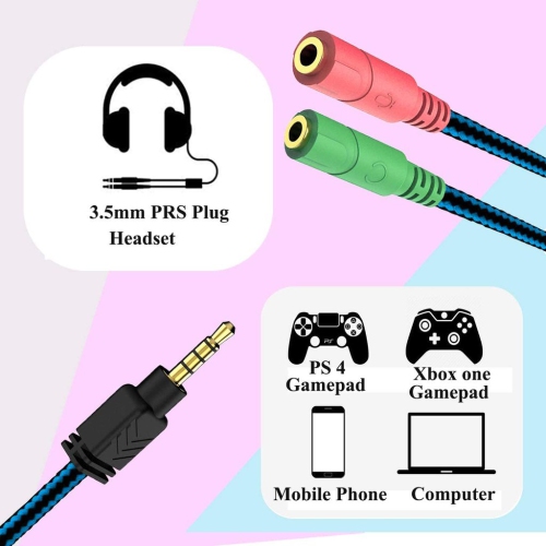 Krazilla Gaming Headset - Super Bass HD Gaming Headphone Red LED Light, 2x 3.5mm plug with 2-to-1 3.5mm jack converter - for PC, Mac, Laptop, Tablet,