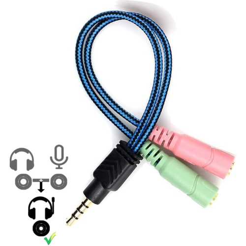 Krazilla Gaming Headset - Super Bass HD Gaming Headphone Red LED Light, 2x 3.5mm plug with 2-to-1 3.5mm jack converter - for PC, Mac, Laptop, Tablet,