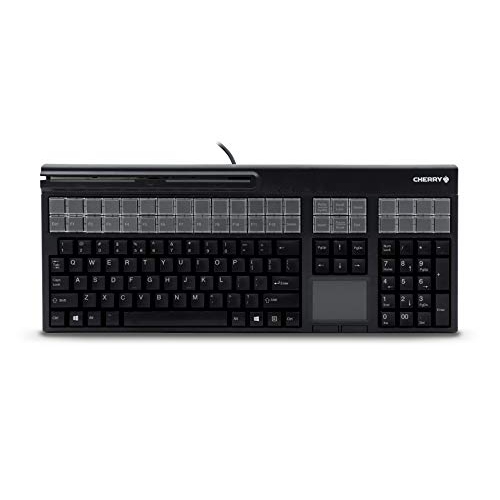CHERRY  G86-71411Euadaa Keyboard USB 17" 127 Programmable Keys 3 Track Mag Stripe Reader Touchpad Tools In Black