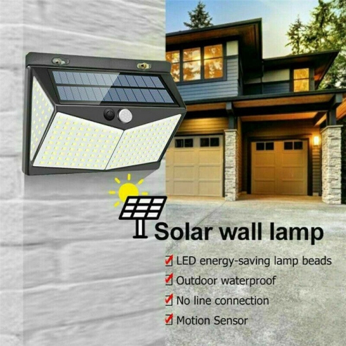 ISTAR Solar Motion Sensor Lights Outdoor, 208 LED Courtyard Wall Lights, Wireless Sensor Security Flood Lights, 270° Wide Angle Lighting, IP65
