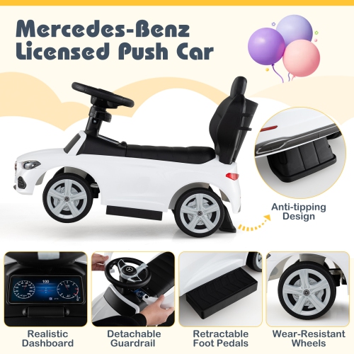 Costway 3 in 1 Ride on Push Car Mercedes Benz Toddler Stroller Sliding Car