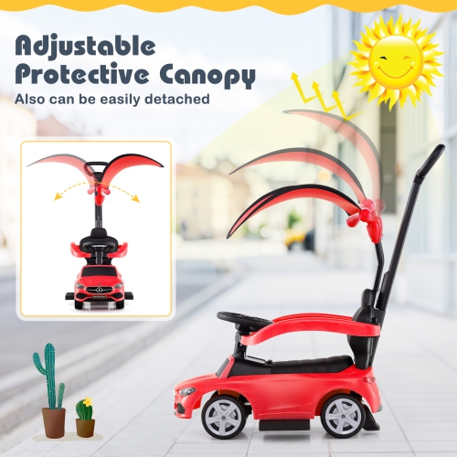 Costway 3 in 1 Ride on Push Car Mercedes Benz Toddler Stroller Sliding Car