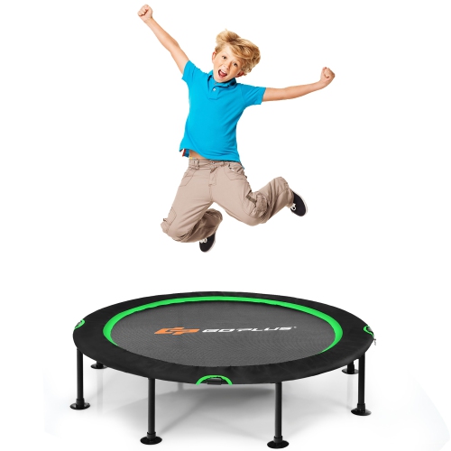 Goplus 47'' Folding Trampoline Exercise Fitness Rebound W/safety Pad Adults&Kids
