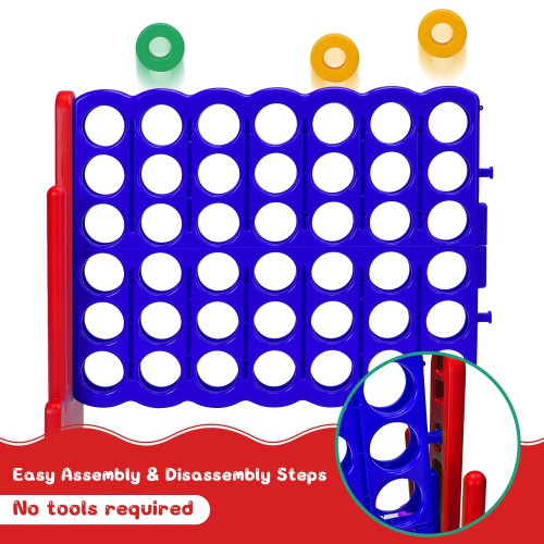 Costway 4-in-A Row Giant Game Set w/Basketball Hoop for Kids & Adults