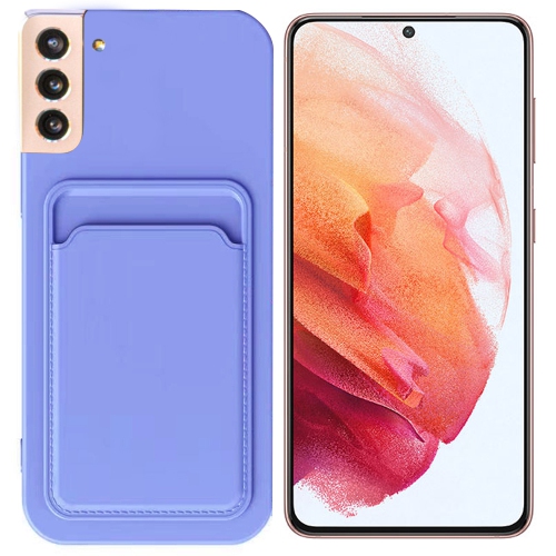 صغير العقرب Étui en silicone souple antichoc avec porte-carte pour étui arrière de téléphone pour Galaxy S21 de Samsung - Violet