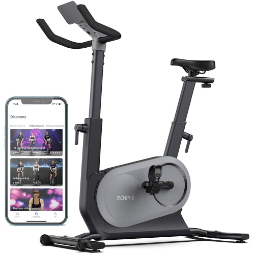 RENPHO AI Smart Exercise Bike Indoor Cycling Bike with Auto Resistance, FTP Power Training Stationary Bike for Home Gym, Bluetooth Connected Fitness