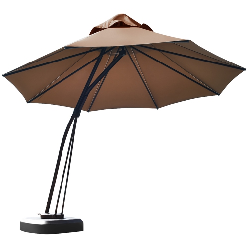 Costway 11FT Outdoor Cantilever Offset Hanging Umbrella w/ Base Wheel