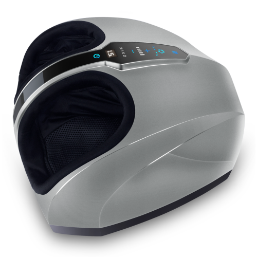 Appareil de massage shiatsu pour les pieds avec pétrissage et chaleur commutable - Argenté