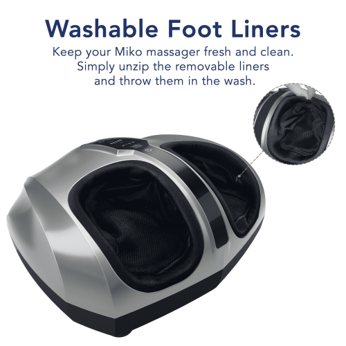 Appareil de massage shiatsu pour les pieds avec pétrissage et chaleur commutable - Argenté
