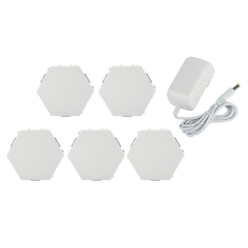 ISTAR Hexagon Wall Lights Touch Control Gaming Lights, DIY Creative Geometry Led Lights Panel with AC Adapter for Gaming Setup & Home Office Hotel