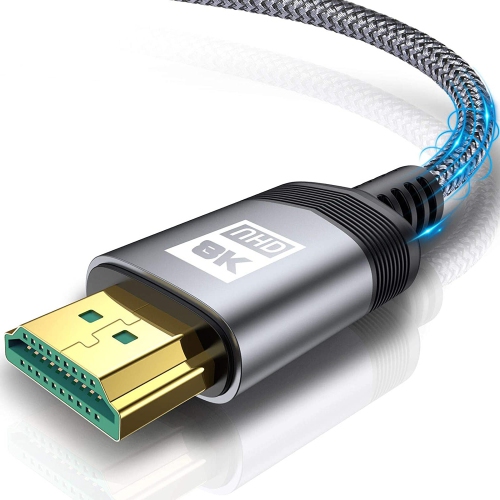 8K HDMI 2.1 Cable 10ft/3m 8K@60Hz 4K@120Hz HDMI 2.1 Cable High Speed 48Gbps Gold Plated Braided HDMI Cord - axGear