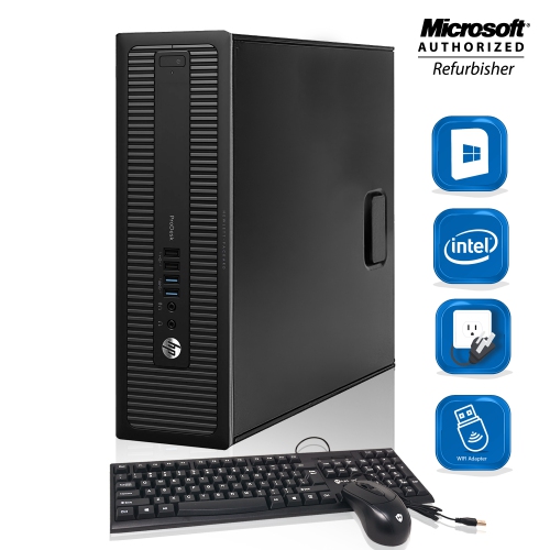 HP EliteDesk 800 G2 Small Form Factor Desktop - Intel Core i5-6500, 8GB Memory, 1TB SSD, Win 10 Home + 24" Monitor, Keyboard & Mouse Included by HP - Refurbished condition - Image 2