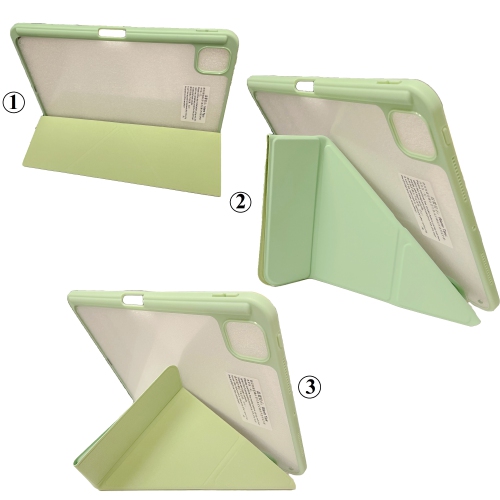 TopSave iPad 10,2 po avec porte-stylet, dos transparent mince à trois volets et étui folio pliable en Y, réveil/veille automatique, vert