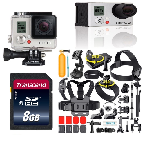 GoPro HERO3 White Edition Action Sport Wi-Fi Camera Camcorder With 35-In-1 Action Camera Accessory Kit - Refurbished