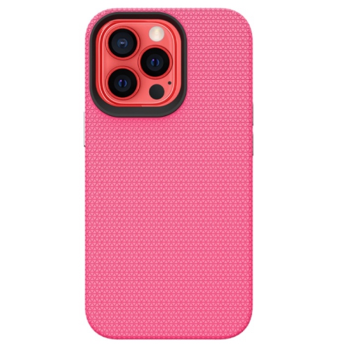 CC  Topsave Triangle Pattern PC Back+Inner Tpu Dual Layer Hybrid Case for Iphone 13 Pro (6.1") In Pink