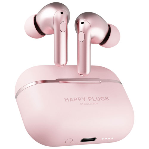 Écouteurs boutons 100 % sans fil à isolation sonore Air 1 Zen de Happy Plugs - Rose