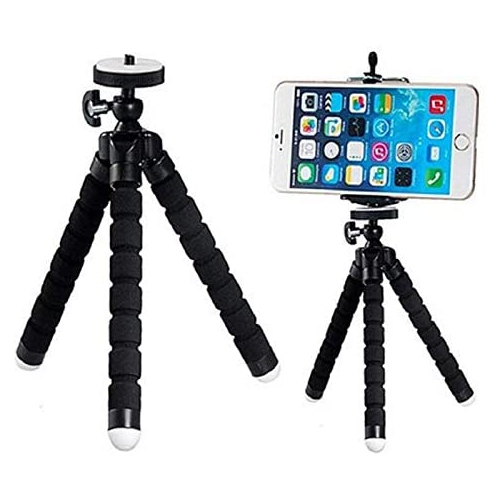 Flexible Mini Phone Tripod Sponge Octopus for Mobile & Camera, Black