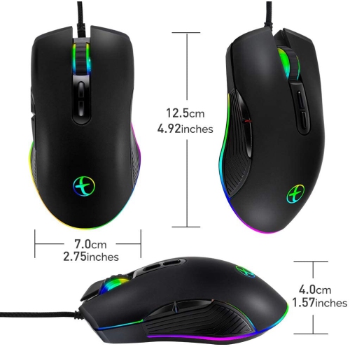 SAMA Ergonomic gaming mouse, USB wired RGB with 4 backlight modes