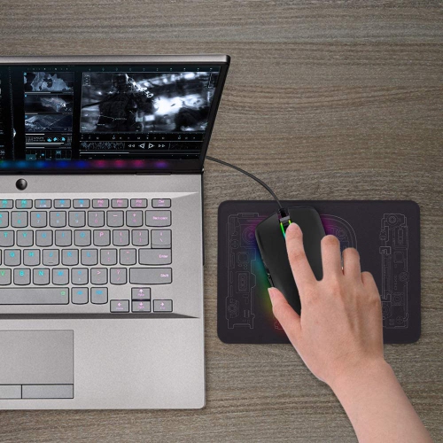 SAMA Ergonomic gaming mouse, USB wired RGB with 4 backlight modes