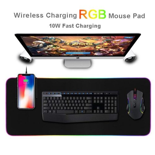SAMA High quality extended large gaming mouse pads led RGB with 10w wireless charger