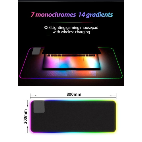 SAMA High quality extended large gaming mouse pads led RGB with 10w wireless charger