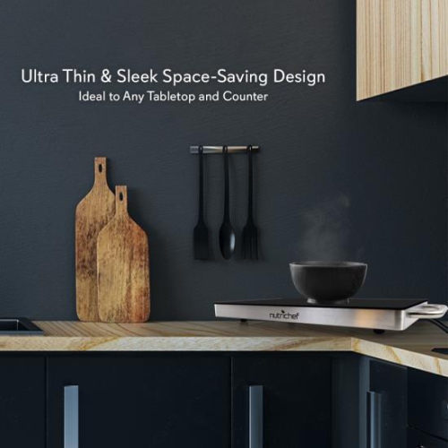 NutriChef Electric Warming Tray / Food Warmer with Non-Stick Heat-Resistant Glass Plate (PKWTR45)